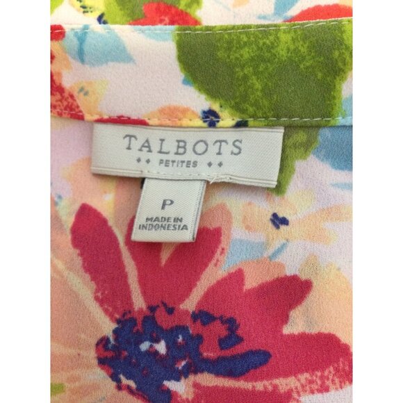 Talbots Womens Floral Blouse Sleeveless Lightweight Summer Petite - Picture 5 of 7
